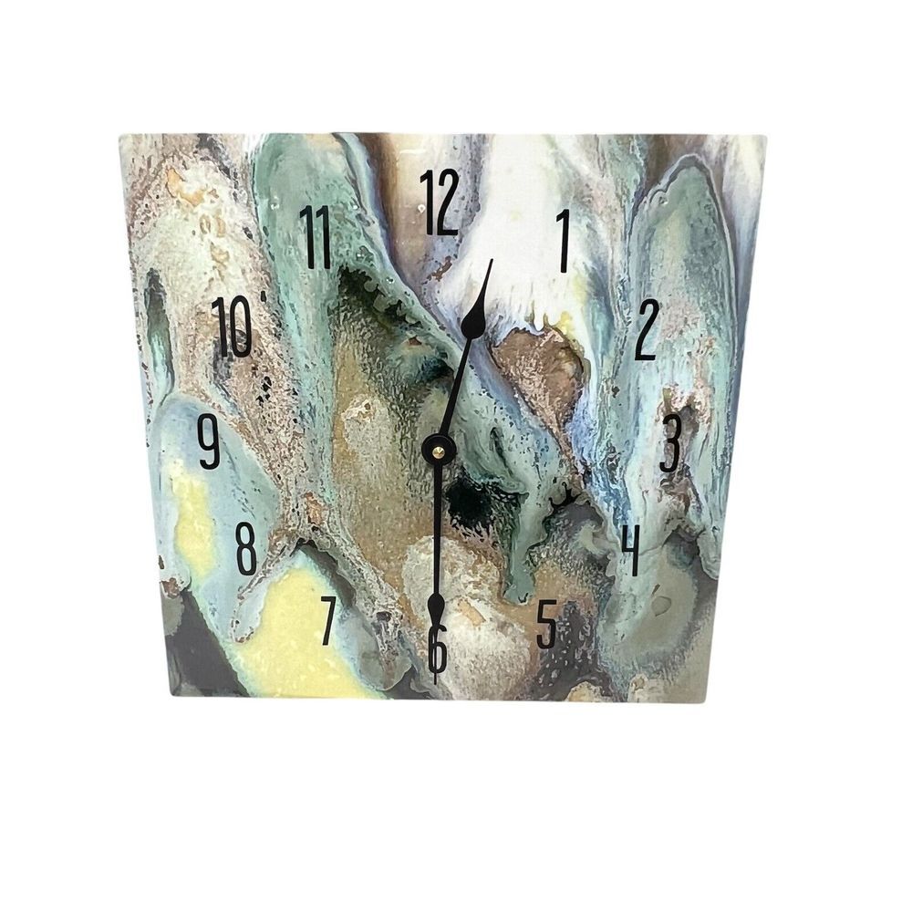 Piece Of Art Wall Clock Decoration Living Room 12x12 Mossy Greens - 518 - Picture 2 of 3